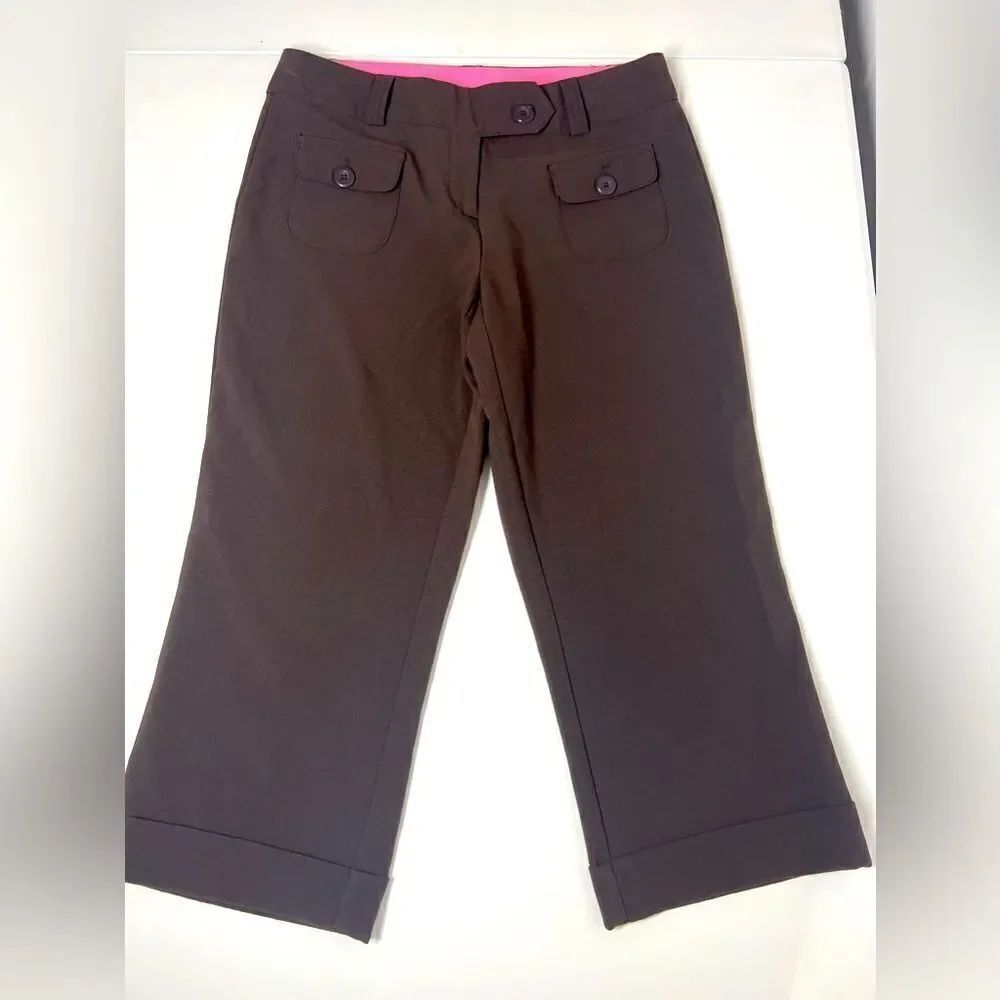 NOBO Cropped Brown Stretch Pants Junior Size 9 Straight Leg